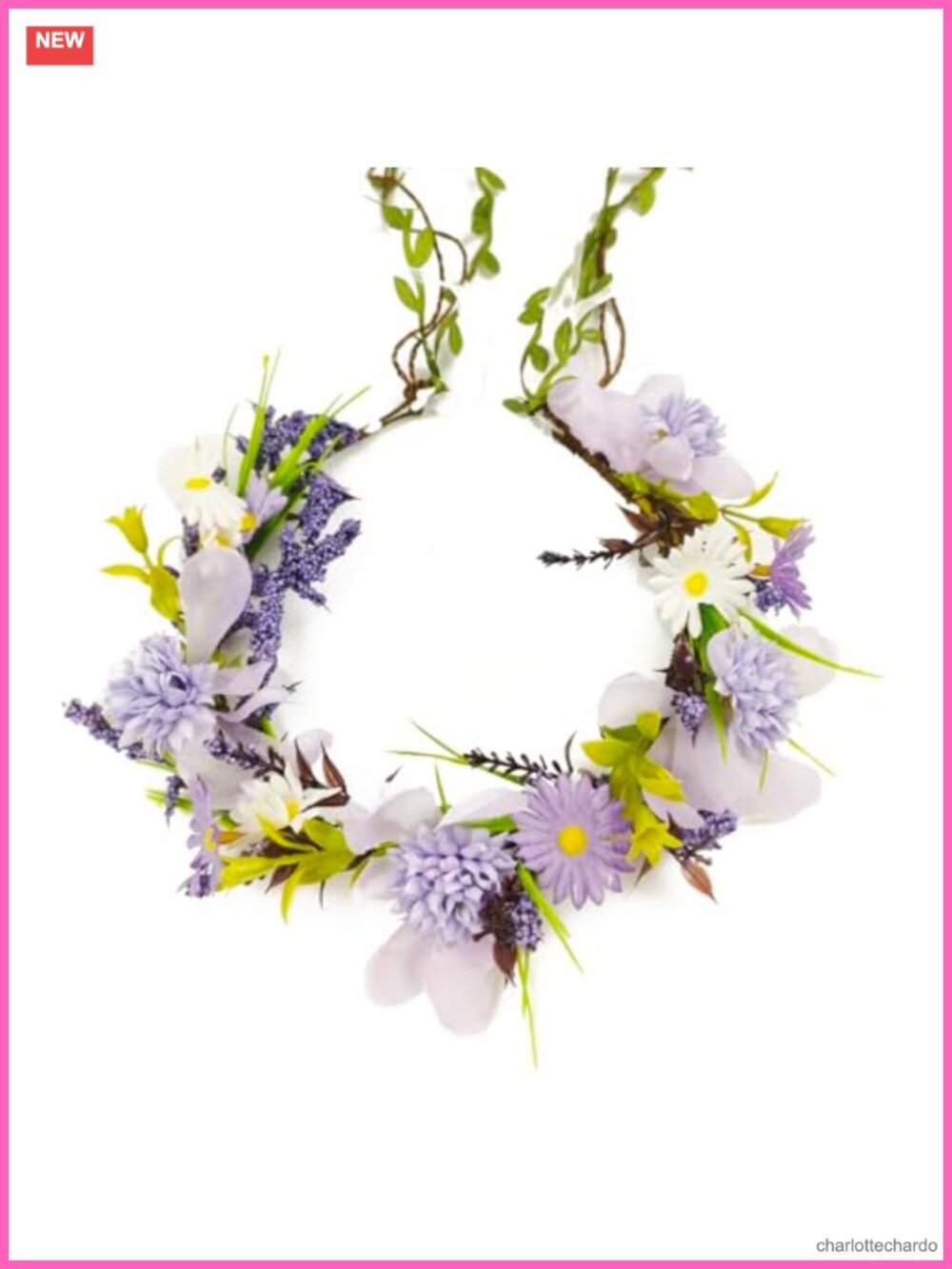 Bohemian Floral Crown Headband Polyester Blend Adjustable Hair Accessory